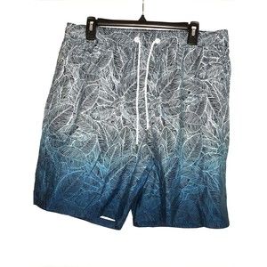 NITAGUT Men's Swimwear Sports Shorts Leaf Pattern Swim Trunks Lightweight Size L